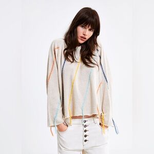 Zara Colorful Fringe Sweater